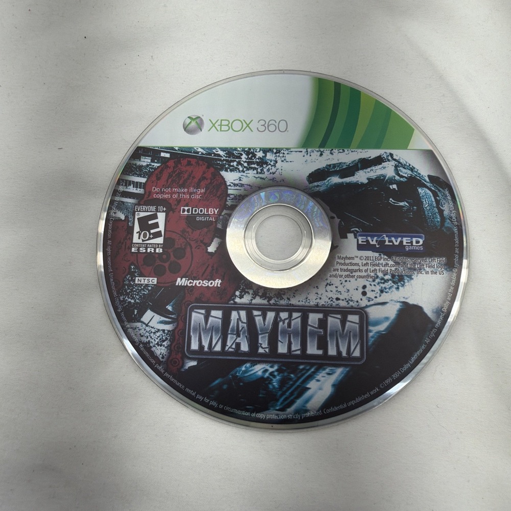 Mayhem 3D - Microsoft Xbox 360 Tested Working! No Glasses